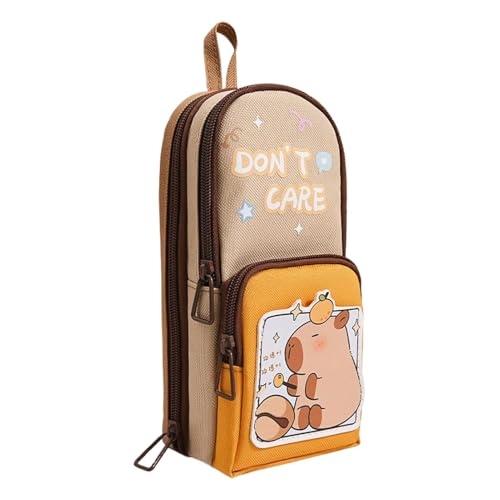 Capybara Federmäppchen Mädchen 3 Fächer, Capybara Mäppchen Oxford Tuch, Pencil Case Aesthetic, Federmappe Mit Reißverschluss, Schlampermäppchen, Schulmäppchen Für Mädchen Geschenke 9 10 11 12 Jahre