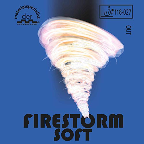 DER MATERIALSPEZIALIST Belag Firestorm Soft (Kurznoppe) Optionen 1,5 mm, rot