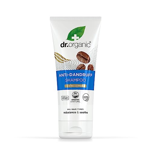 Dr. Organic Kaffee Anti-Schuppen Shampoo, gesunde Kopfhaut, Herren, Damen, natürlich, vegan, tierversuchsfrei, paraben- und SLS-frei, recycelt & recycelbar, biologisch, 200ml