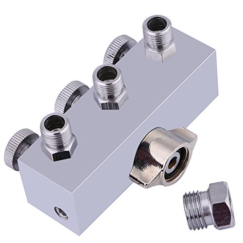 Luftschlauch-Splitter, 3-Wege-Airbrush-Luftschlauch-Splitter, Luftregulierungsventilknopf Einstellen, Airbrush-Schlauchverteiler-Verteileranschluss für 3 Luftschläuche Anschließen