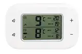 Rosenstein & Söhne Kühlschrank Alarm: Digitales Kühl- & Gefrierschrank-Thermometer, 2 Funk-Sensoren, weiß (Kühlschrankthermometer mit Alarm, Kühlschrank Funkthermometer, Temperaturüberwachung)