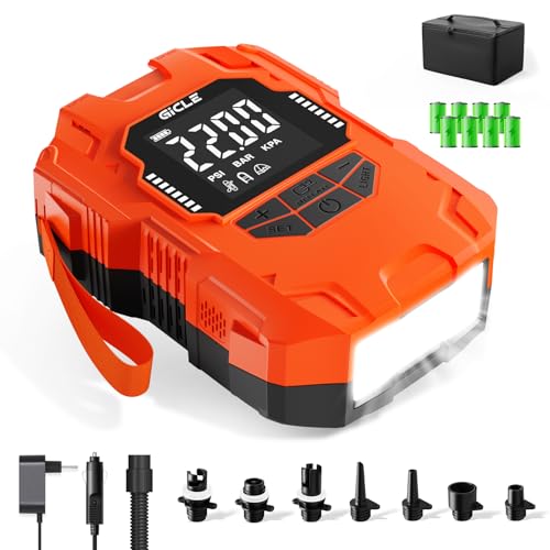 GICLE Pumpe Sup Elektrisch Akku,Tragbare 22PSI Inflator Sup Pumpe Elektrisch 12V DC Auto-Off 36W Typ C Auto-Off Inflator and Deflation Geeignet für aufblasbare Paddle Board,Kajak,Portable Boot