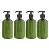 Kitchnexus 4 Stück 300/500ml Seifenspender Lotionspender Leer Flasche mit Schwarz Lotion Pumpe Spender Ideal für Küche Bad (Grün 300ML)