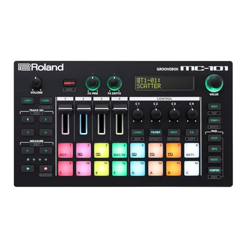 Roland MC-101 AIRA DJ Groovebox - Produktionsstudio für die Hosentasche Schwarz
