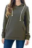 Smallshow Stillanzug Mutterschaft Fleece Stillpullover Stilloberteil Umstandsmode Hoodie Sweatshirt zum Stillen Army Green L