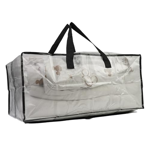 Extra große 90L Umzugstaschen mit Rucksackgurten (transparent, 1-teilig)