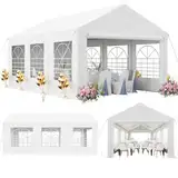 TRIUMPHKEY Pavillon 3x6, Partyzelt 3x6 Wasserdicht Stabil Winterfest, Gartenzelt UV-Schutz 50+ Festzelt,Winterfest Pavillon mit 560g/m² PE-Plane, Party Zelt für Partys Hausparty Hochzeiten, Weiß