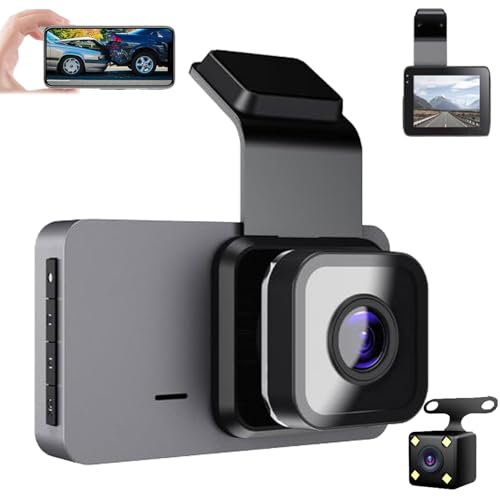 Meteor 1776 Dashcam, Meteor 1776 Dashcam mit WLAN und GPS, Kabellose 3-Zoll-Bildschirm-4K-Dual-DashCam für Vorder- und Rückansicht mit 2 Sensoren (Front+Rear Cameras,HD+WiFi+GPS)