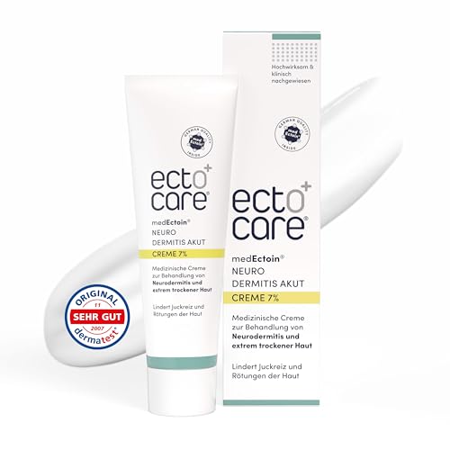 ectocare® Neurodermitis Creme Akut mit 7% Ectoin 50 ml | Dermatitis & Ekzemen Salbe ohne Kortison | Lindert trockene, gereizte, rote und juckende Haut | Medizinprodukt, auch für Kinder und Babys