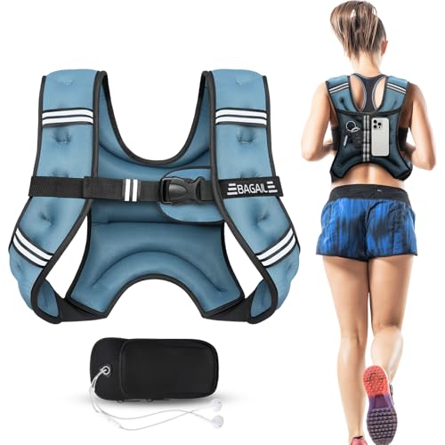 BAGAIL Gewichtsweste für Krafttraining, Brustgröße Verstellbar, Praktische Tasche, mit Eisensand Gefüllte Gewichtsweste, Ideal für Fitnessstudio-Workouts, Yoga-Training und Aerobic-Übungen