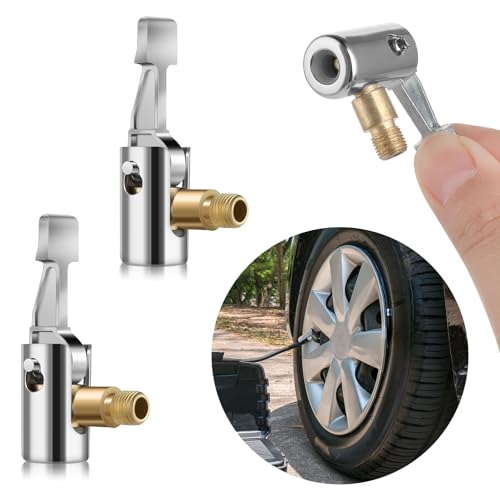 AOZUO 2 Stück 8mm Autoventil Hebelstecker Air Chuck, Autoventil Adapter Reifen Ventil Luftpumpe Clip Reifenluftpumpenanschluss Fahrrad Ventil Adapter Druckluft Reifenfüllnippe für Reifenventile