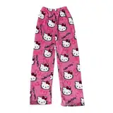 Damen Cute Anime Cartoon Pyjamahose Couple Flanell Weich Pyjamahose Kawaii Herbst Winter Herren Pyjamahose Lässig Nach Hause Herbst Hose Rosa X2 Damen Kleidung Herren Flanell Pyjama