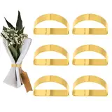 Jeffdad 6 Stück Gold Serviettenringe, Elegante Halbrund Serviettenhalter Stilvoller Metall Serviettenschnallen für Jubiläum Tischdekoration Valentinstag Hochzeit Weihnachten Abendessen Party