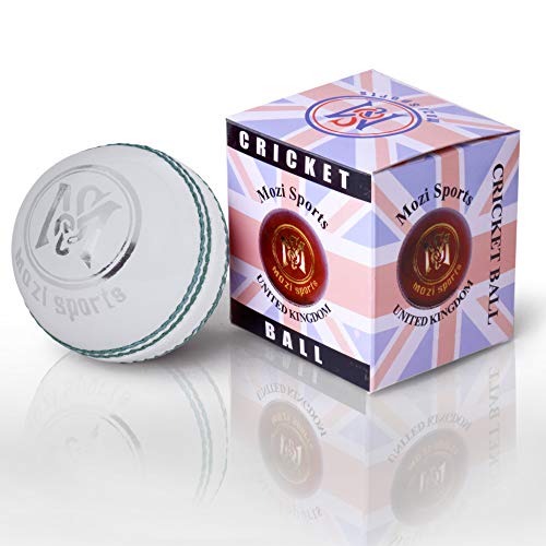 Leder Cricket Ball Senior Handgenähte Match-Qualitätsbälle Gewicht 5,50 Unzen (White)