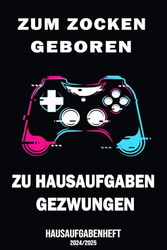 Hausaufgabenheft 2024/2025: Schülerkalender , Schulplaner schüler Teenager Jungen , Gamer Hausaufgabenplaner, für ein Jahr mit Stundenplänen DIN A5