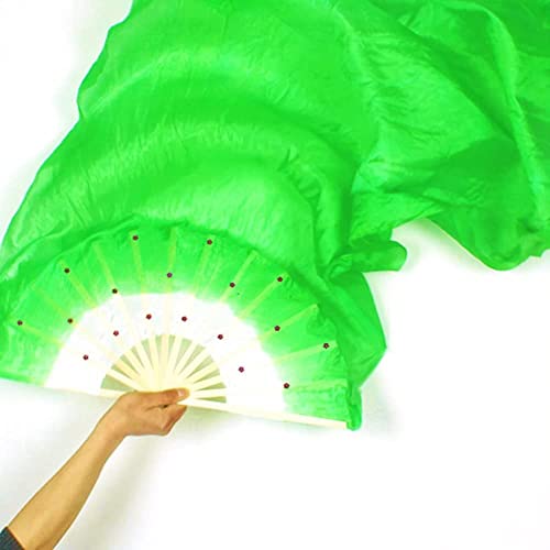 Seidenfächer, Handfächer aus Seide, künstliche Seidenfächer, lange Seidenfächer, Fächerschleier, 1,8 m, handgefertigt, bunte Seidenfächer, tanzende lange Seidenfächer, Werkzeuge, Simulationsschleierfä