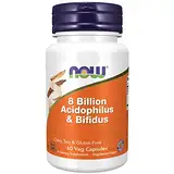 Now Foods 8 Billion Acidophilus & Bifidus (gute Bakterienkulturen), 60 vegane Kapseln, Laborgeprüft, Glutenfrei, Ohne Gentechnik, Vegetarisch, Sojafrei