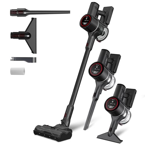 KLAMER Akku Staubsauger, 2-in-1 Staubsauger kabellos & Handstaubsauger, Akkulaufzeit bis 50 min, Akkustaubsauger mit HEPA Filter für Teppich, Auto & Hartböden
