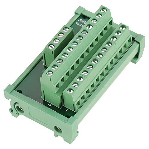 DIN-Schienen-Anschlussblöcke, DIN-Schienen-Stromverteilung, Stromverteilung mit Schraubklemmen, Sicherungsblöcke, 12 Positionen, Stromverteilung,