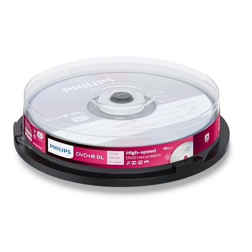 Philips DVD+R DoubleLayer Rohlinge High-Speed (8.5 GB / 240 Minuten Video, 1-8x Speed, 10er Spindel)