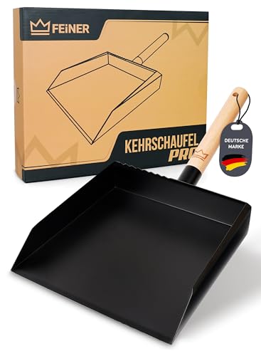 FEINER® | Kehrschaufel PRO® TM - 3160 | Robustes Kehrblech | Metall | Schwarz Pulverbeschichtet | Schaufel | Haus – Hof – Garten | Handwerk – Baustelle | Industrie- Handel.