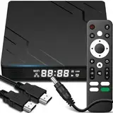 Retoo Android TV Box mit TV Fernbedienung, Smart TV-Box mit 2.4GHz Quadcore-Prozessor, Media Player mit Auflösung 4k und Full HD, Konverter (16GB 2GB RAM DDR3) Android 13 Bluetooth 5.0