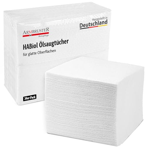 Multisoft Putztuch HABiol Ölsaugtücher Reinigungstücher 24 Stück Holzpflegetuch 32x34 cm, 100% Zellstoff, Weiß