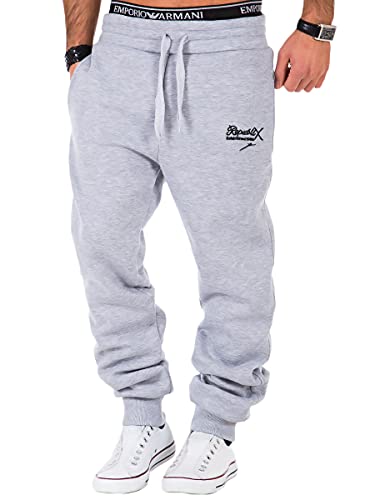 REPUBLIX Herren Sporthose Jogger Jogginghose Sweatpants Trainingshose R-0052 Hellgrau L