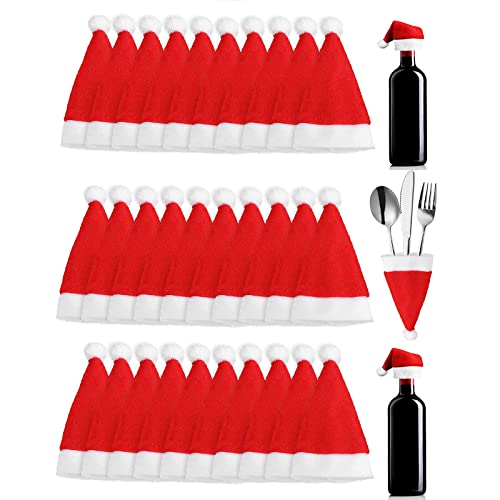 36 Stücke Nikolausmütze Klein Rot Mini Weihnachtsmützen Deko Weihnachtsmannmütze Besteckhalter Weihnachtsmütze Kinder Bestecktasche Weihnachten Für Tasse Besteck Flasche Xmas Party Tischdekoration