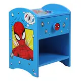 Spider-Man Nachttisch, stabile Holzwerkstoff-Konstruktion mit 2-stöckigem Design für reichlich Stauraum, kleiner Beistelltisch mit Schublade und Ablagefach für Kinderzimmer