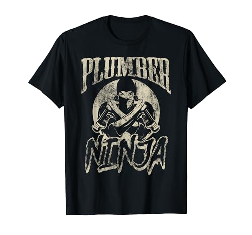 Klempner Ninja Lustiger Sanitärunternehmer Humor T-Shirt