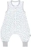 TupTam Sommerschlafsack Baby mit Füßen – Leichter Schlafsack Baby Sommer 0.5 TOG, OEKO-TEX, Farbe: Giraffe Grau, Größe: 92-98