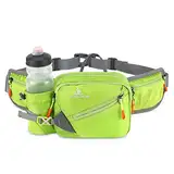 Gürteltasche Bauchtasche für Trinkflasche, zeroto Multi Taschen Hüfttasche Sport Trinkgürtel wasserdichte Gürteltasche flaschenhalter für Laufen Wandern Radfahren (Flasche ausgeschlossen) (Hellgrün)