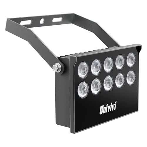 Univivi IR Strahler, 850nm Weitwinkel-IR Scheinwerfer für Nachtsicht, IP67 Wasserfest 10 LEDs nfrarot Licht mit 12V DC-Netzteil für IP-Kamera, CCTV-Überwachungskamera für Innen-und Außenbereich