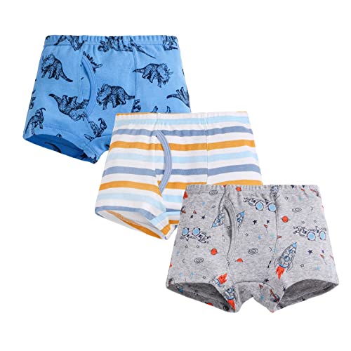 BOTCAM Unterhose Junge 98/104 Unterwäsche Niedlichen Cartoon Briefs Shorts Hosen Baumwolle Unterwäsche Trunks 3 STÜCKE Unterhose 128 (Blue, 3-4 Years)