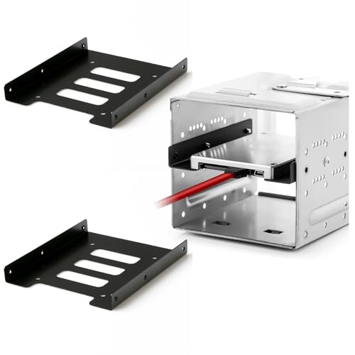 SSD Einbaurahmen, Festplatten Installationskit, Festplattenhalterung, Einbaurahmen für 2,5" Festplatten SSD's auf 3,5" Adapter Wechselrahmen Mounting Frame Halterung Schienen