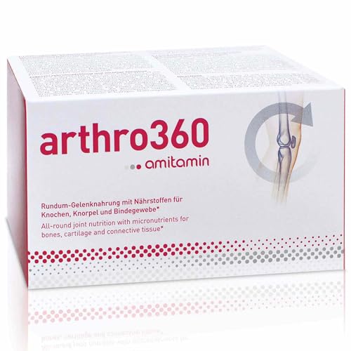 amitamin arthro360, 120 Kapseln hochdosiert, Apothekenqualität,15 Nährstoffe für Gelenke & Knochen mit Glucosamin, Chondroitin, MSM, einzeln hygienisch verpackt