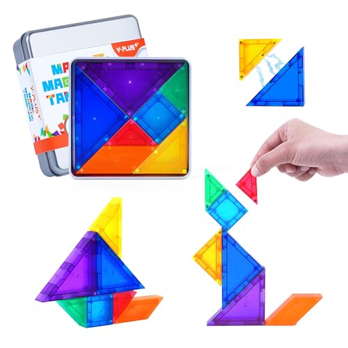 YPLUS Tangram Magnetisch – Neugierig machendes und unterhaltsames Reisespiel für Kinder ab 4, IQ Spiele, Flugzeug-Gadgets, perfektes Mitgebsel, sicher und leicht tragbar