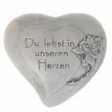 SIDCO Grabdeko Herz Grabschmuck Spruchstein Grabspruch Friedhofsdeko Liebe Inschrift