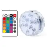 Unterwasser LED Licht mit Fernbedienung,Unterwasser Licht,LED Unterwasser Pool Licht, LED Poolbeleuchtung,RGB Multi Mehrfarbige LED Teichbeleuchtung,Wasserdichte Farbwechsel LED-Poollicht,16 Farbe