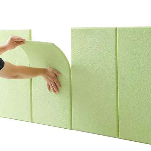 Kopfteil Wandkissen Wandpolster Bett - Wandpaneele Selbstklebend - Kinderzimmer, 30x60cm, 5PCS, Isolierung, Wandpolsterung Wandschutz Bett Polsterpaneel Wandverkleidung (Farbe : Green)