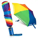 Villkin Regenschirm für Kinder mit Reflexstreifen - Bunter und Leichter Taschenschirm für Kinder mit einer Spannweite von 97cm – Sturmsicherer Schirm für Jungen und Mädchen (Regenbogen (Automatik))