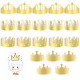 20 Stück Goldene Papierkronen für Kinder und Erwachsene,Verstellbare Geburtstagskrone Papier,Gold Kronenhut Partyhüte,Papier König Kronen Set,DIY Party Crown für Geburtstagsfeiern,Babypartys,Jubiläen