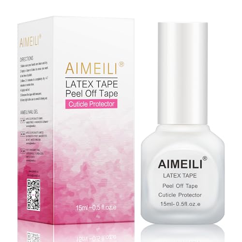 AIMEILI Liquid Latex Peel off Liquid Tape Nagellack Korrektor Hautschutz Fingerschutz für Nail Art Liquid Palisade Geruchlos Weiß 15ml