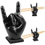 Drumstick Halter Drumstick Holder Hand, Halter Drumstick Display Show Rack, Harz Rock Hand Drum Sticks Halter, Lustiger Kreativer Trommelstick -Halter, Decoration Und Geschenk Für Schlagzeuger (Black)