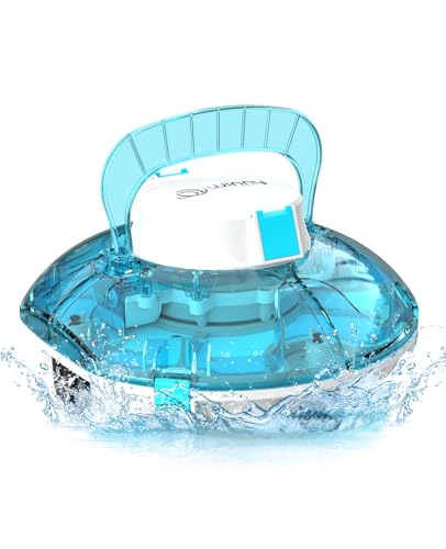 WINNY POOL CLEANER Winny 200 Poolroboter, Poolsauger kabellos mit Akku, 75 Min. Laufzeit, für Aufstellpools bis 60 m², Doppelfiltration, Automatisches Parken, Kompakt & Leicht (Transparentes Blau)