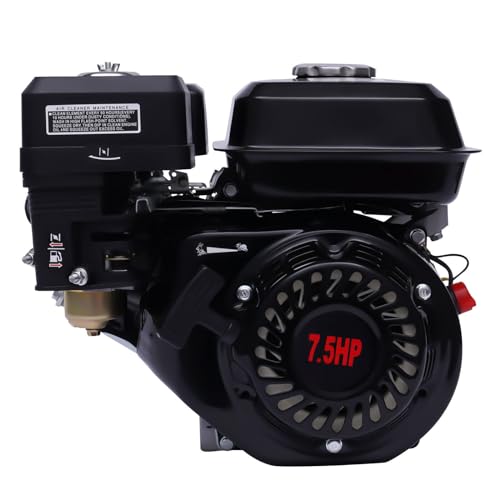 KEESUNG 7,5 PS 4 Takt Benzinmotor, 215ml/9.09oz Standmotor Kartmotor Antriebsmotor Go Kart Benzin Motor Industriemotor Ersatzmotor Motor Antriebsmotor Schwerlastmotor, Schwarz