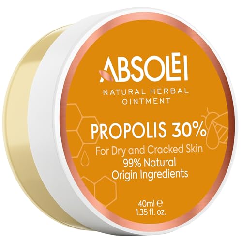 Absolei Propolis Salbe, Natürliche 30% Propolis Salbe für Juckende, Trockene und Rissige Haut, 40 ml