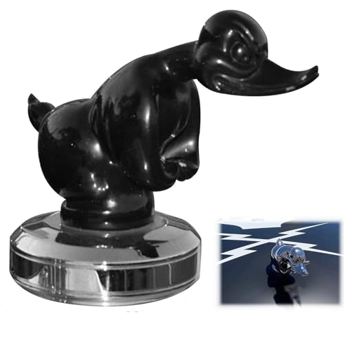 Angry Rubber Duck Hood Ornament,Angry Rubber Duck Kühlerfigur|,3D Funny Ornament Auto Motorhaube Ornament,Wütende Gummiente Kühlerfigur für Autodekorationen Bar, Pub, Club, Wanddekoration (Schwarz)