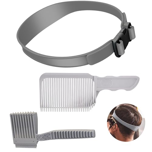 3 Stück Haarschneidekamm Friseur Kamm, Haarschneidekamm Haare Schneiden Set, Barber Kamm übergang für Männer, Fade Combs Gebogener, Fade Kamm Und Silikon Haarschneide Schablone, Friseurkamm-Set